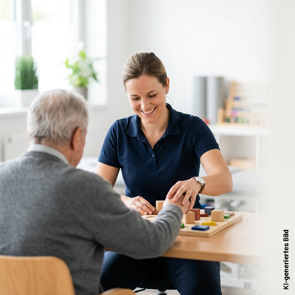 Ergotherapeutin in Behandlung bei EVITRAIN